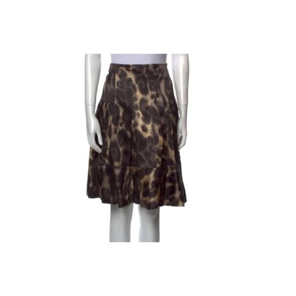 Prada Animal Print Silk Knee Length Skirt - Picture 6 of 8